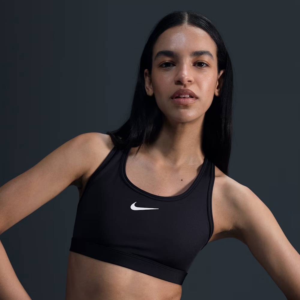 Black Nike Swoosh Medium Support Women's Padded Sports Bra - NWT